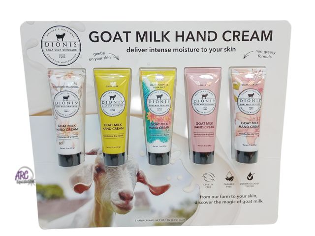 Lot 56-798414 - New DIONIS Goat Milk Hand Cream,1.0 oz, 5-pack