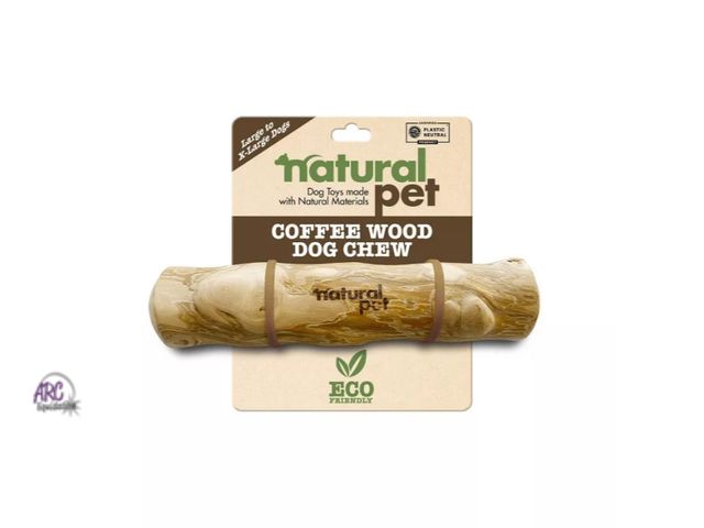 Lot 56-384912 - New,Natural Pet Coffee Wood Dog Chew Stick*some residue on package and toy*
