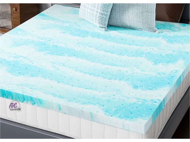 Lot 56-546117 - NEW 3 inch Gel Memory Foam Mattress Topper for Full Size Bed CertiPUR Certified, Blue
