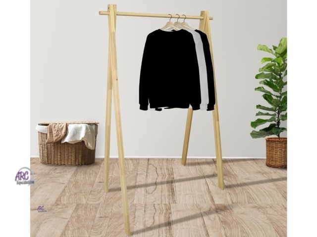 Lot 56-876518 - New - Casual Home Solid Wood No Tool Assembly Collapsible Aesthetic Clothing Garment Rack