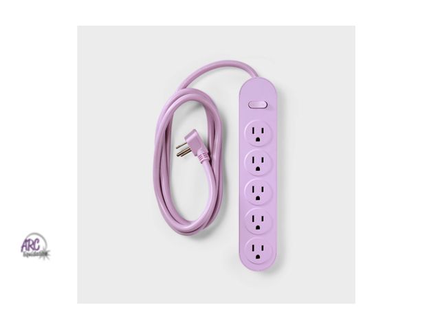 Lot 56-153212 - New heyday 6' 5-Outlet Power Strip Extension Cord Purple Indoor 6ft 15A 14 AWG
Purple Powerstrip,