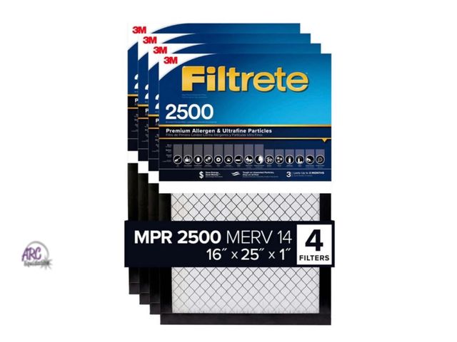 Lot 56-869318 - New 3M 2500 Series Filtrete 1" Filter, 16 x 25 x 1 (Pack of 4)