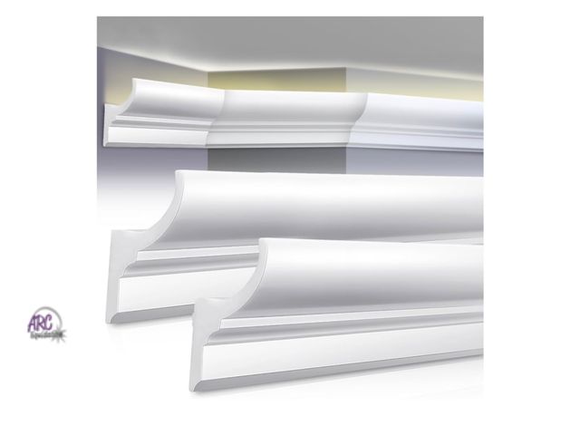 Lot 56-271351 - Pushglossy 18 Pcs 47.24"(Total 47.24Ft) Ceiling Crown Molding with LED Duct Kit for Seamless Ambient...