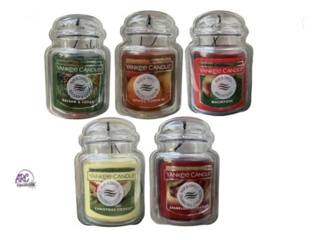 Lot 56-318640 - New, Yankee Candle Holiday Car Jar Ultimate Air Freshener 5 Pack, Assorted Scents- Limited Holiday E...