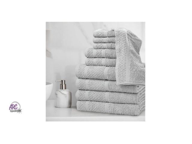Lot 56-113024 - New Mainstays 10 Piece Towel Set with Upgraded Softness &amp; Durability, Grey
