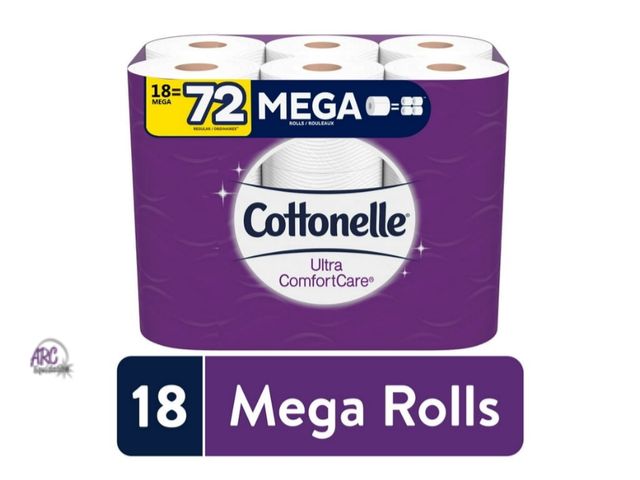 Lot 56-790623 - New Cottonelle Ultra ComfortCare Toilet Paper, 18 Mega Rolls, 284 Sheets per Roll (5,112 Total)