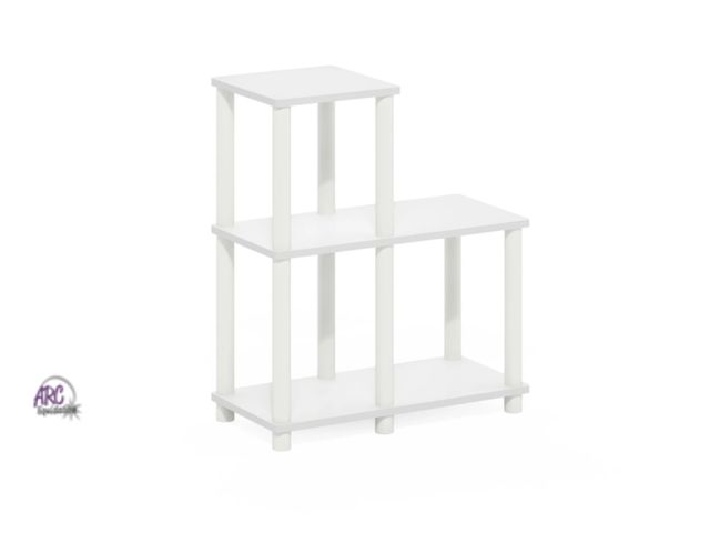 Lot 56-188018 - New Turn-N-Tube Accent Decorative Wooden Shelf, White/White