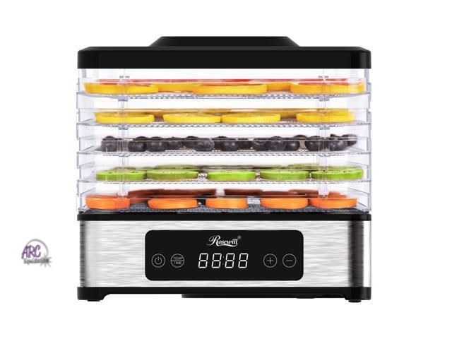Lot 56-548618 - NEW-Rosewill Compact Food Dehydrator, 5 Stackable Trays with Adjustable 48H Timer and Temperature Co...