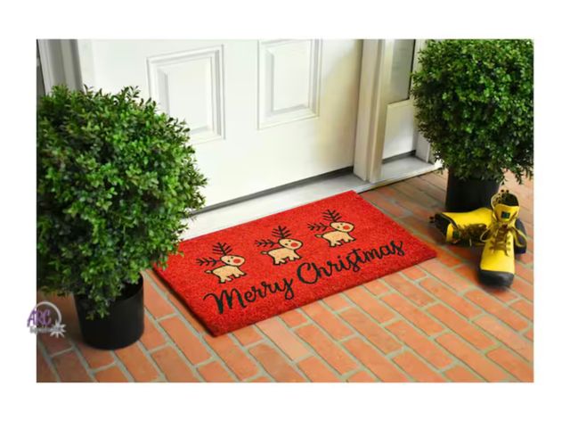 Lot 56-131426 - New Calloway Mills Merry Christmas Rug Red Deer Doormat 17" x 29"