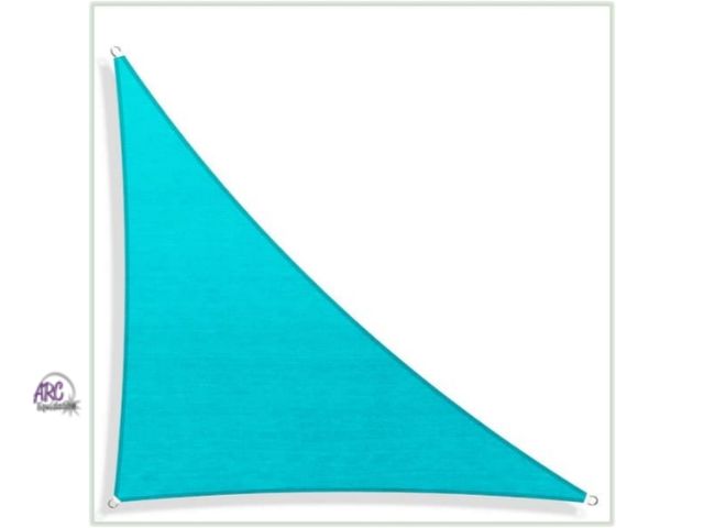 Lot 56-507665 - NEW-18 ft. x 18 ft. x 25.5 ft. 190 GSM Turquoise Right Triangle Sun Shade Sail Canopy, Outdoor Patio...