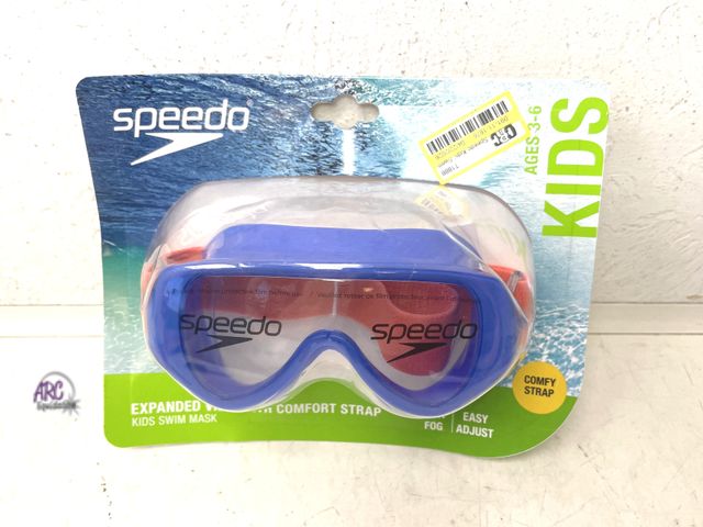 Lot 56-123560 - New Speedo Kids' Swim Mask with Fabric Strap - Blue/Coral: Ages 3-6,