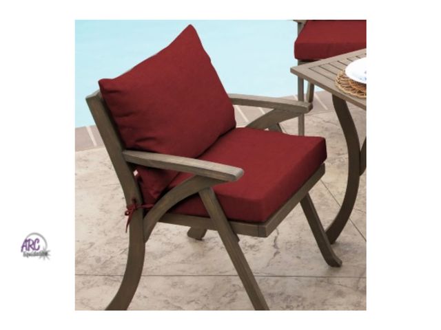 Lot 56-149910 - New ARDEN Outdoor Cushion Pillow Back, 23 x 17, Water Repellent, Fade Resistant 17 x 23, Ruby Red Le...