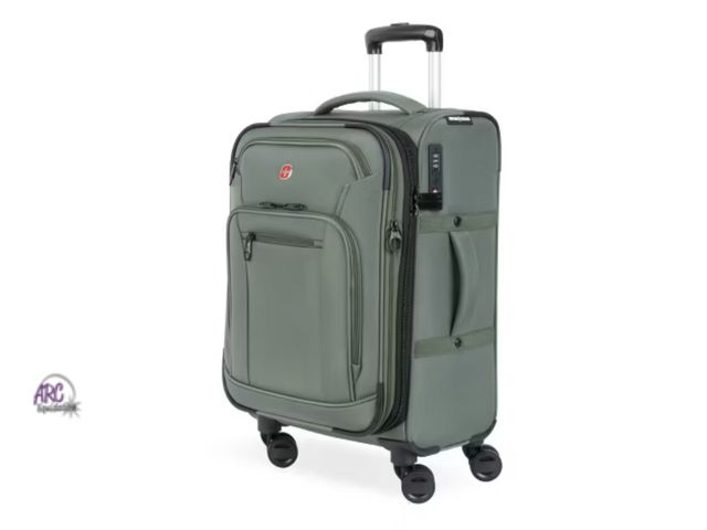 Lot 56-109522 - Used SWISSGEAR Zurich Softside Carry On Suitcase, Green (Maple Syrup Stain on Inside Pocket See in P...