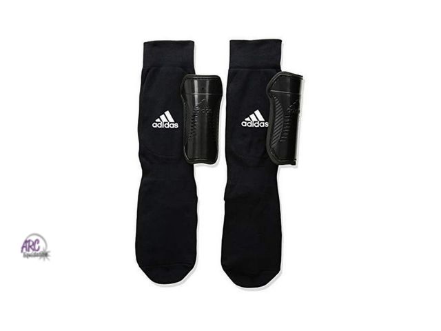 Lot 56-265098 - NEW Adidas Youth Sock Shin Guards - Black Size Small