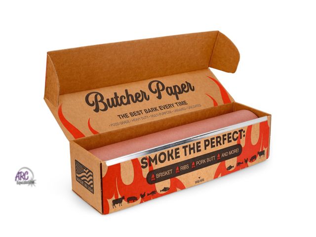 Lot 56-613824 - New, sealed Bryco Goods Pink Butcher Paper Roll with Dispenser Box, 18" x 175' (2100”) Food-Grade Pe...