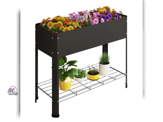 Lot 56-754498 - New in box. Raised Garden Bed with Detachable Legs Elevated Metal Planter Box for Growing Fresh Herb...