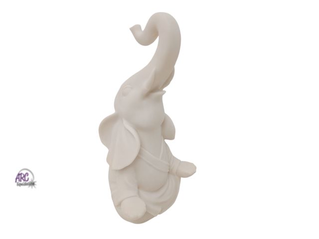 Lot 56-783413 - Boulevard East Concepts 12.5" Good Luck new 12" Elephant Meditating Raised Trunk Statue  - Good Luck...