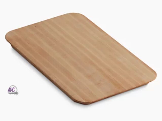 Lot 56-538080 - NEW IN PACKAGE Kohler Riverby Maple Hardwood Cutting Board 10.5'' X 17.38'' Retail $109