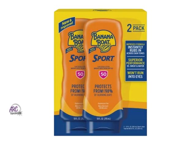 Lot 56-303314 - New,Banana Boat,Sport Ultra SPF50 Sunscreen Lotion, 10 fl oz, 2-pack