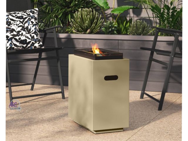 Lot 56-482113 - NEW-1lb Propane/Liquid Petroleum Gas Rectangular Fire Pit - Room Essentials™ TAN-19.7 Inches (H) x 1...