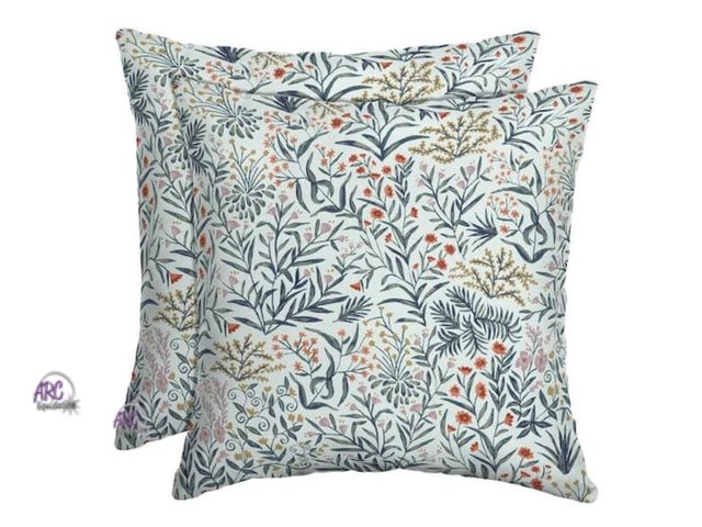Lot 56-757198 - New 16 x 16 Pistachio Botanical Outdoor Throw Pillow, 2 pack