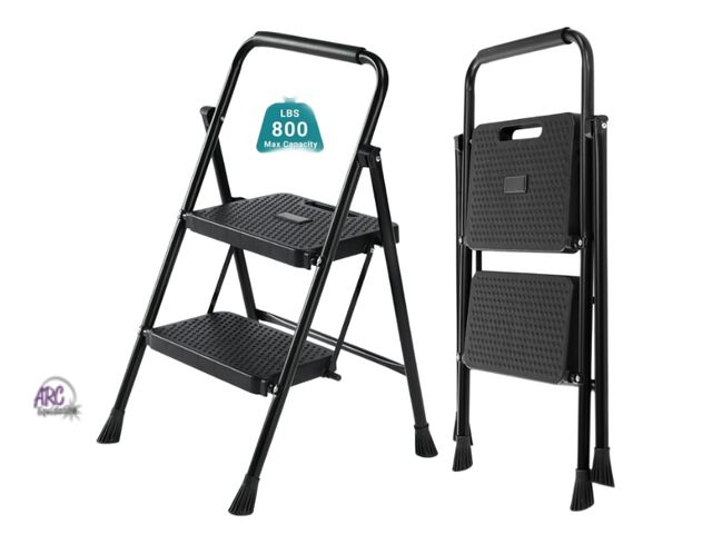 Lot 56-388913 - New,edx 2 Step Ladder, Portable Folding Step Stool Heavy Duty Anti-Slip, Lightweight 800Lbs Capacity