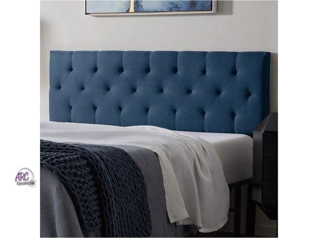Lot 56-710527 - New in box. Lucid Mid-Rise Upholstered Headboard - Diamond Tufted - Padded Polyester - Adjustable He...