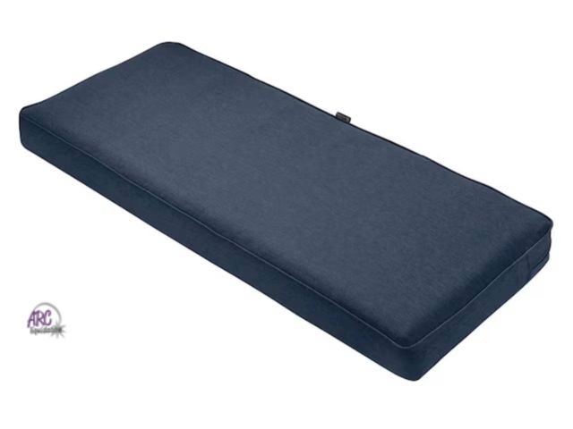 Lot 56-613861 - New Opened Box - Montlake FadeSafe Heather Indigo 48 in. x 18 in. Outdoor Bench Cushion