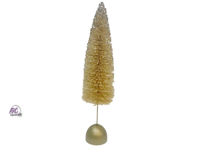 Lot 56-284828 - NEW 20” Glittered Gold Sisal Christmas Tree