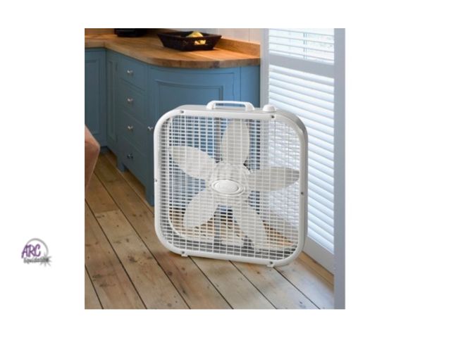 Lot 56-161513 - New Lasko 3733 Box Fan White: 20" Portable Floor Fan for Rooms, 3 Speeds, Air Circulation