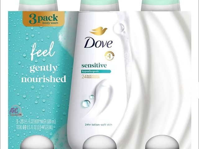 Lot 56-317850 - New - 3pk Dove Sensitive Hypoallergenic Body Wash