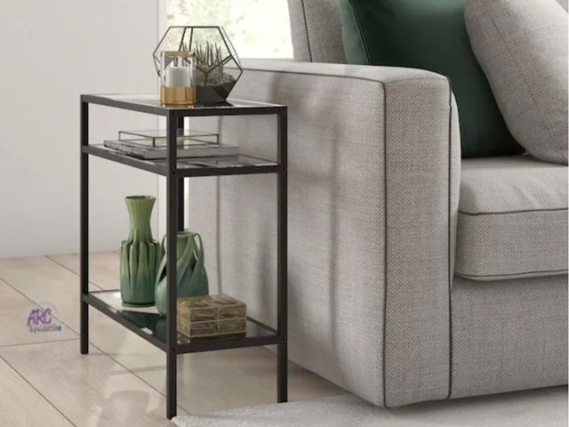 Lot 56-890743 - New - Meyer&amp;Cross Sivil 24 in. Blackened Bronze Modern Glam Side Table