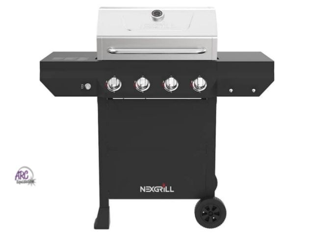 Lot 56-753560 - New in box. Nexgrill 4-Burner Propane Gas Grill in Black with Stainless Steel Main Lid