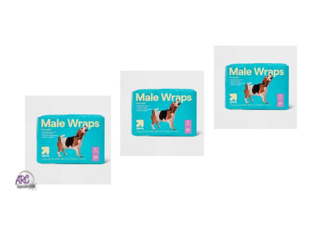 Lot 56-177917 - New Lot of 3 up&amp;up Male Wrap Dog Diapers - 24ct - S