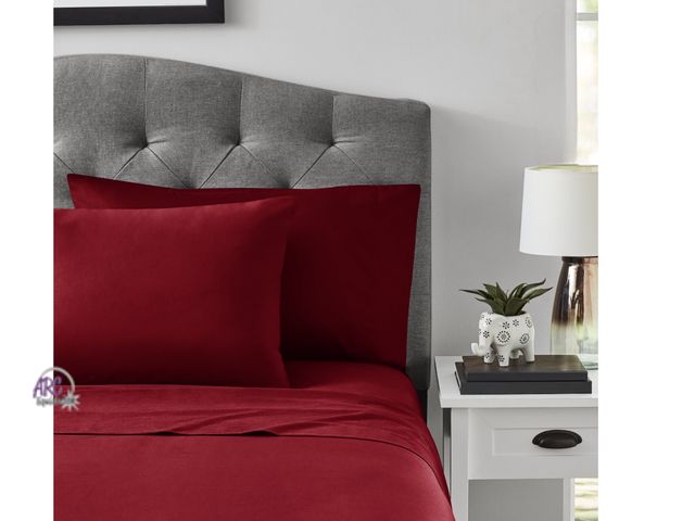 Lot 56-356424 - New, Mainstay full size cotton blend sheet set, color Merlot
