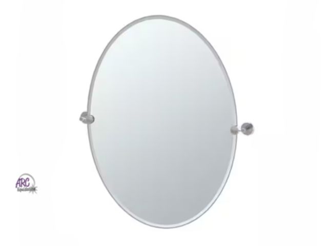 Lot 56-763310 - New Gatco 24" W x 32" H Oval Frameless beveled Wall Mirror Retail $130