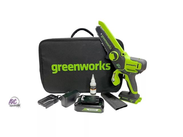 Lot 56-312615 - New, Tested and Works,Greenworks POWERALL 6" 24V Cordless Brushless Pruner Saw Kit, 2.0Ah Battery, C...
