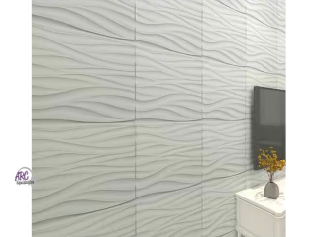 Lot 56-144964 - New Art3d 19.7 in. x 19.7 in. White PVC 3D Wall Panels Wave Wall Design (12-Pack)