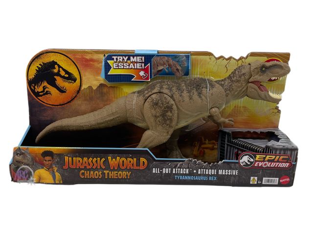 Lot 56-144030 - New Jurassic World Chaos Theory All-Out Attack Tyrannosaurus Rex Dinosaur Action Figure Toy