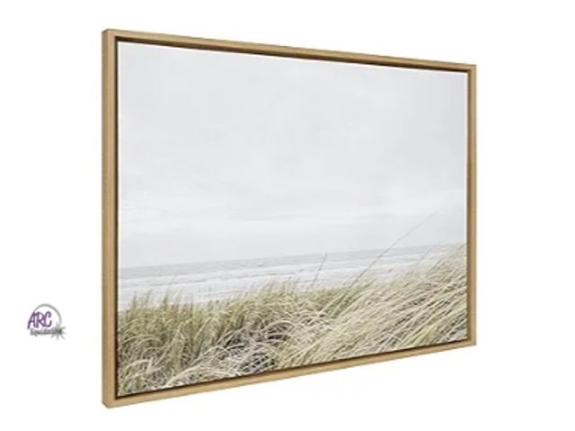 Lot 56-730817 - New Kate and Laurel Sylvie East Beach Framed Canvas Wall Art by Amy Peterson Art Studio; 18" x 24" N...