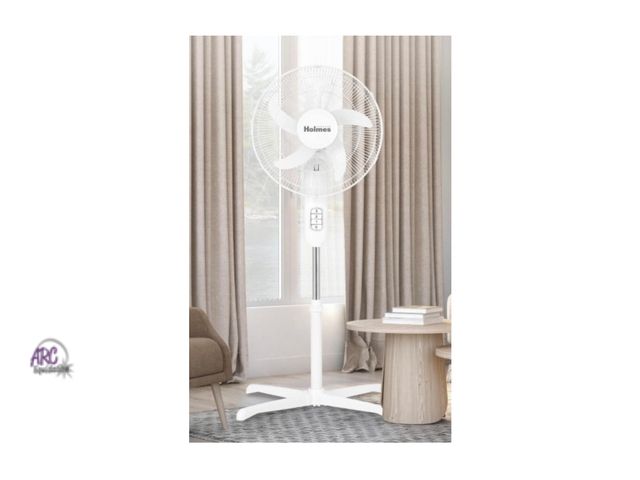 Lot 56-161713 - New Holmes 16" Blade Breeze Manual Stand Oscillating Fan White