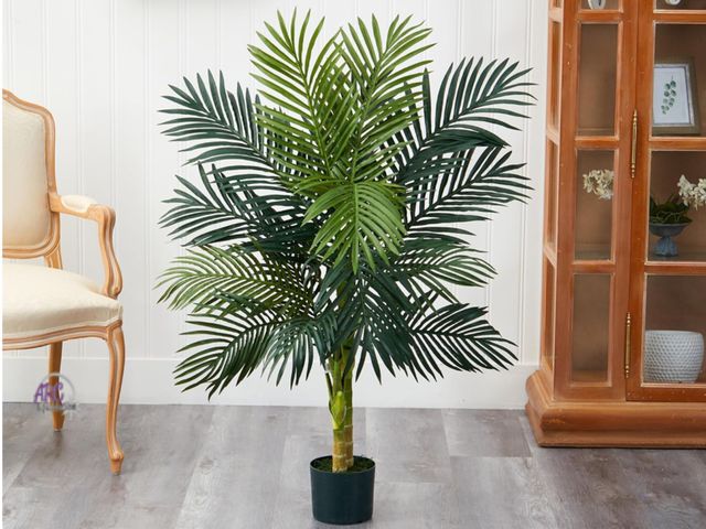 Lot 56-698121 - NEW Nearly Natural 5ft Golden Cane Palm Artificial Tree