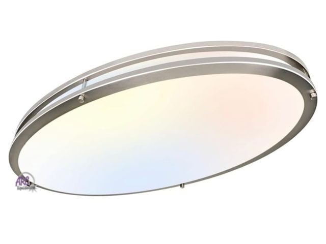 Lot 56-272051 - New hykolity 32 Inch Oval LED Ceiling Light, 60W 4000LM  Adjustable, Brush Nickel Finish Dimmable Fl...