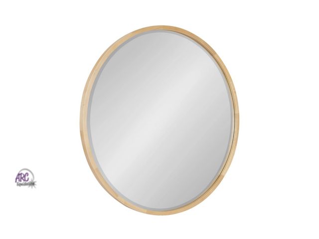 Lot 56-551618 - NEW-Kate &amp; laurel wood frame round mirror-22 1/2" round-wall hanging mirror