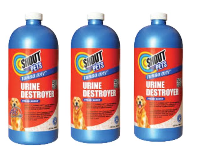Lot 56-184017 - New Shout Turbo Pet Urine Stain &amp; Odor Remover, 3 Pack Fresh Scent, 32 Fluid Ounce