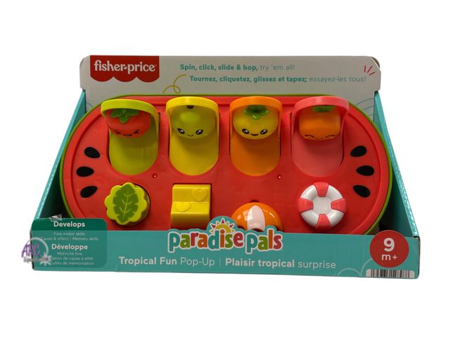 Lot 56-155030 - New Fisher-Price Tropical Pop-Up Toy for Babies: Fun Fine Motor Skills, Memory Skills