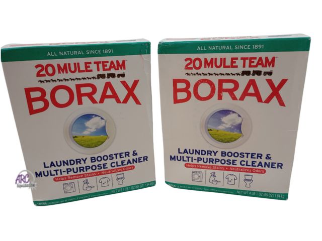 Lot 56-774512 - New 2 boxes (8lbs total)20 Mule Team All Natural Borax Detergent Booster &amp; Multi-Purpose Househo...