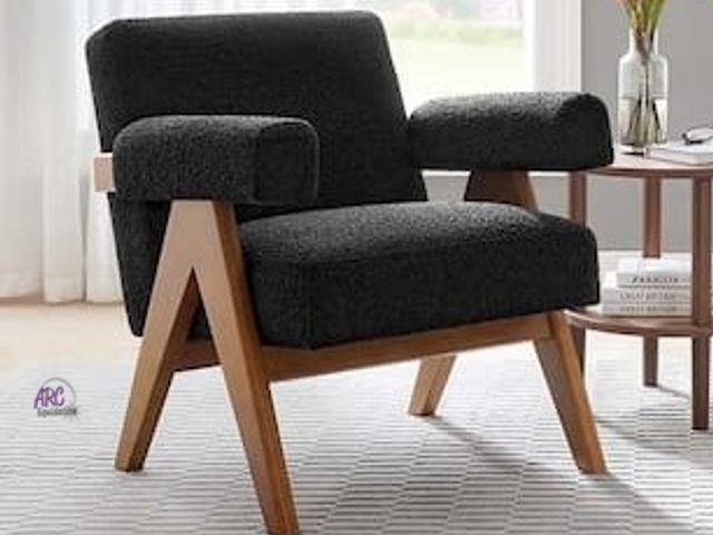 Lot 56-701642 - New in box. Lyra Boucle Fabric accent Armchair. Retail $222