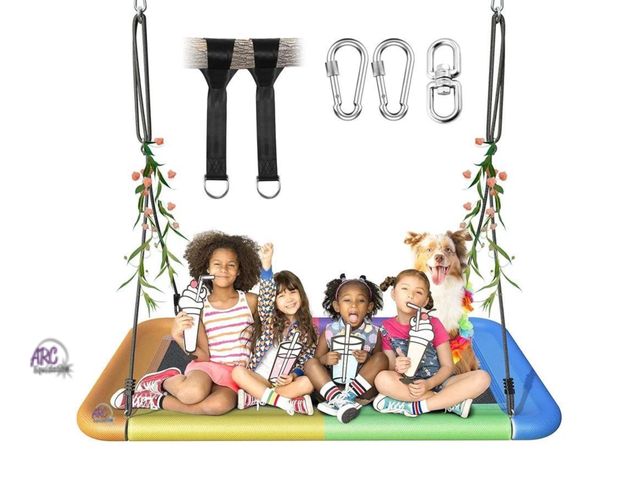 Lot 56-757698 - New in box. Tree Swing for Kids and Adults, 60" Waterproof Rectangle Platform Swing, 700lbs Heavy Du...