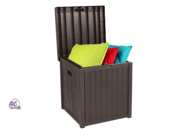 Lot 56-262650 - New VINGLI 51 Gallon Outdoor Deck Box, Plastic Deck Box Design with Convenient Handles, Lockable Sto...